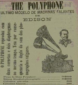 Anúncio ao fonógrafo de Edison